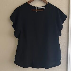 Halogen Black Flutter Sleeve Blouse